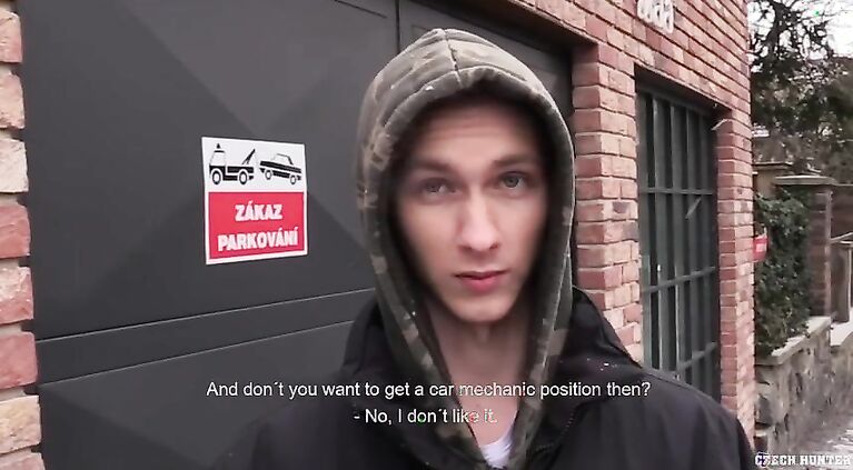 CZECH HUNTER 406 - Twink In His Hoodie Gets Persuaded To Give Up His Ass For Cash