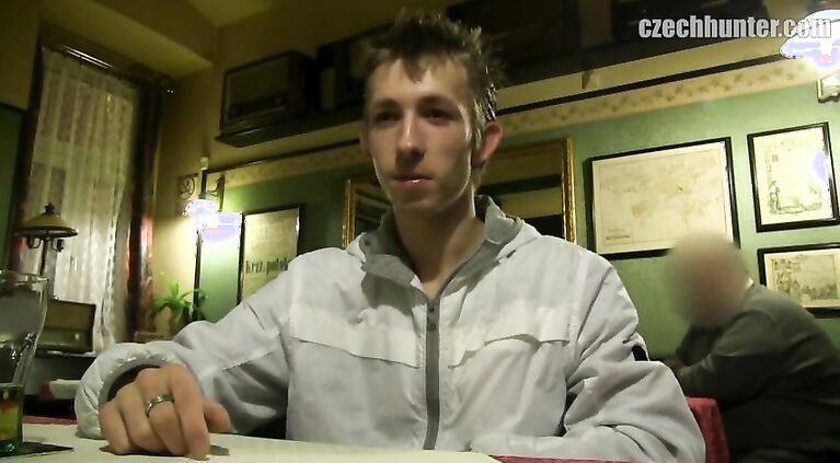 CZECH HUNTER 396 - Skinny Twink Enjoying His Beer & Then Enjoying A Good Fuck