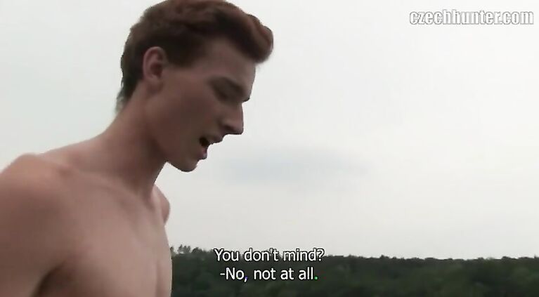 CZECH HUNTER 361 - Ginger Stud Takes A Break From Swimming To Get His Ass Drilled