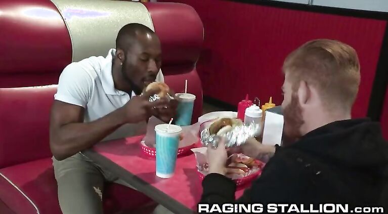 RagingStallion Big Fat Meat Orgy at the Diner!