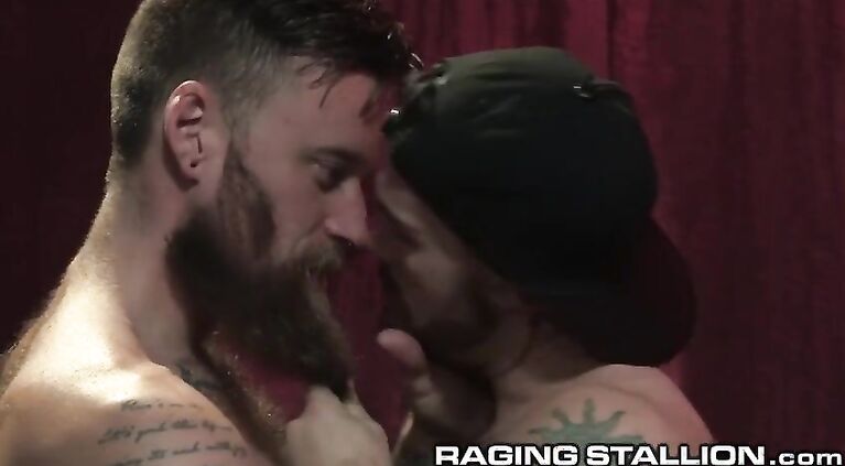 RagingStallion Big Buldge Spotted on Hairy Bottom in the Bathroom