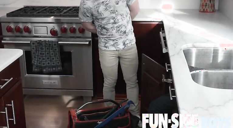FunSizeBoys - Little Danny takes ginger daddy plumbers massive bare cock