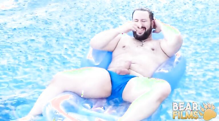 BEARFILMS Kinky Cub Adam Jones Sunbathes Before Jerking Off