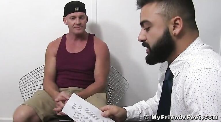 Passionate homo pleasures friends foot soles with tongue