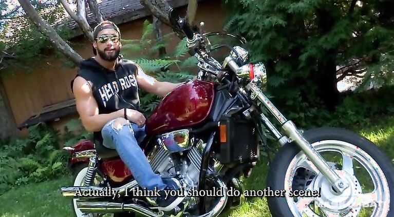 Maskurbate Hunky Biker Jerks Dick Outside