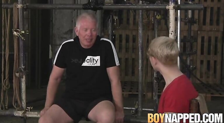 Young sub twink Daniel Hausser tied up in BDSM dungeon