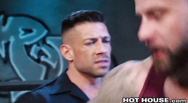 HotHouse Cop Caught Hunky Troublemaker And Fucks Him