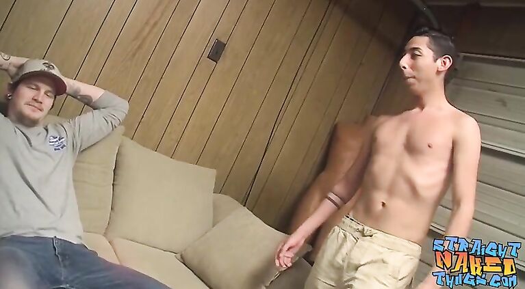 Straight thugs Lex Lane and Rion Rivers masturbate and jizz
