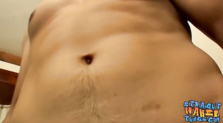 Horny young dude strips and plays with his hard cock solo