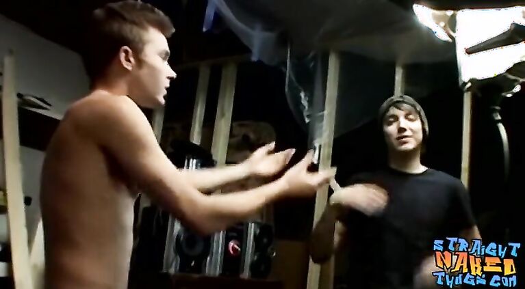 Three straighties jack off while recorded in homemade video