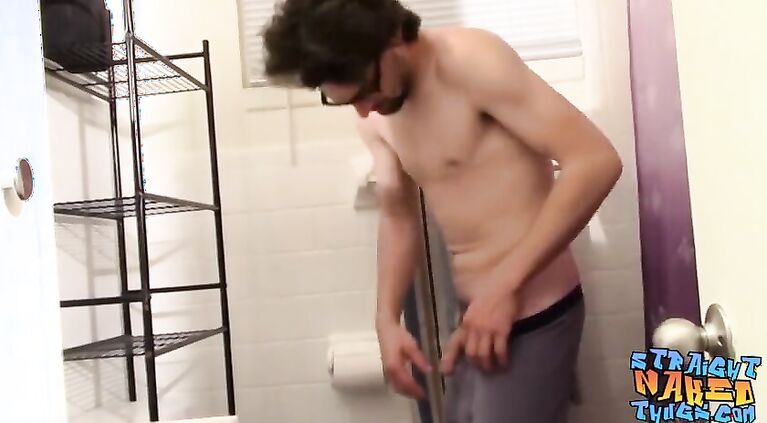 Thug jock Mickey Waters tugs straight cock and cums solo
