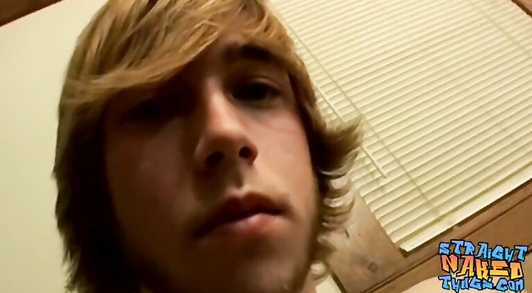 Emo thug Liam strokes straight cock and solo cumshot