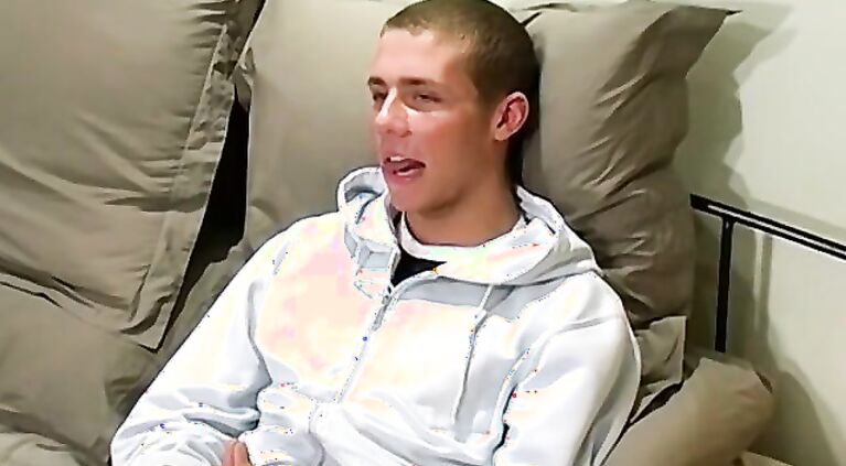 British twink Antony solo masturbates and jizzes