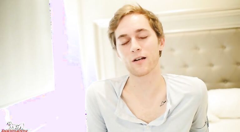 Skyler finger-fucks himself as he jerks his thick uncut cock