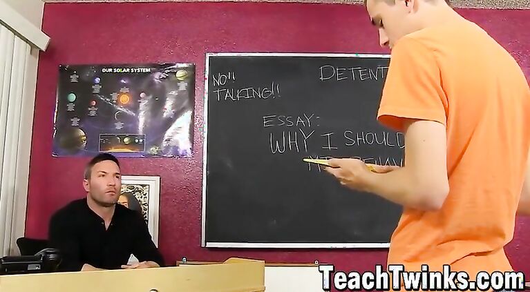 Teacher Brock Landon seduces his cute student Conner Bradley