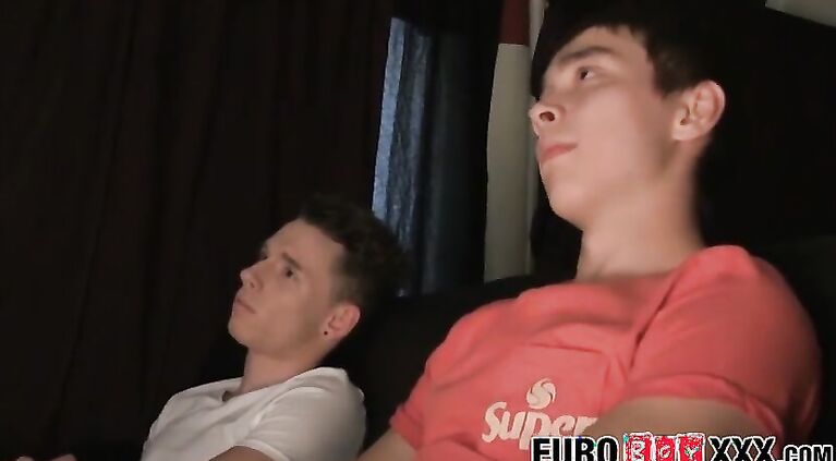 Young Euro twink breeding with two of his fuck buddies