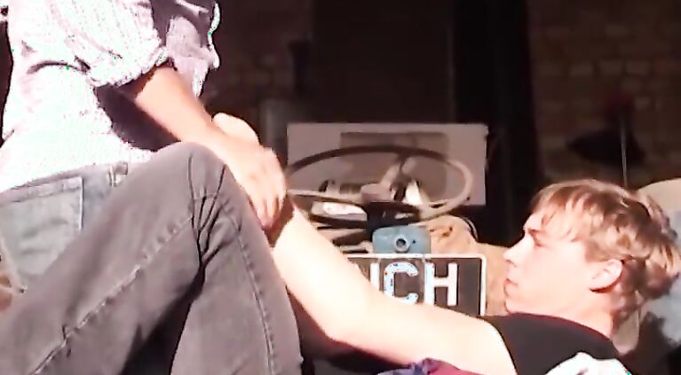 twink gets a facial after a bareback ass fucking and rimming