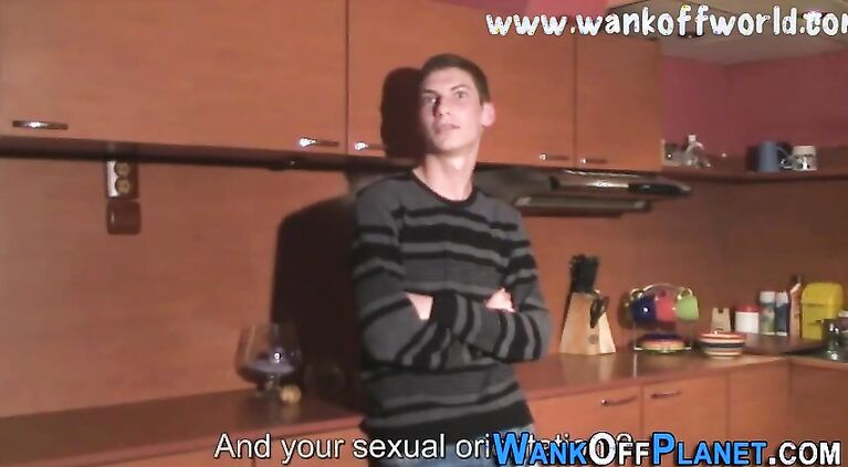 Solo twink jerks off rod