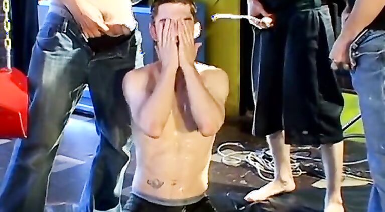 Piss drinking twink anally hammered before facial