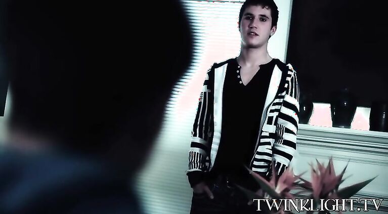 Gay twink cums while riding lovers dick
