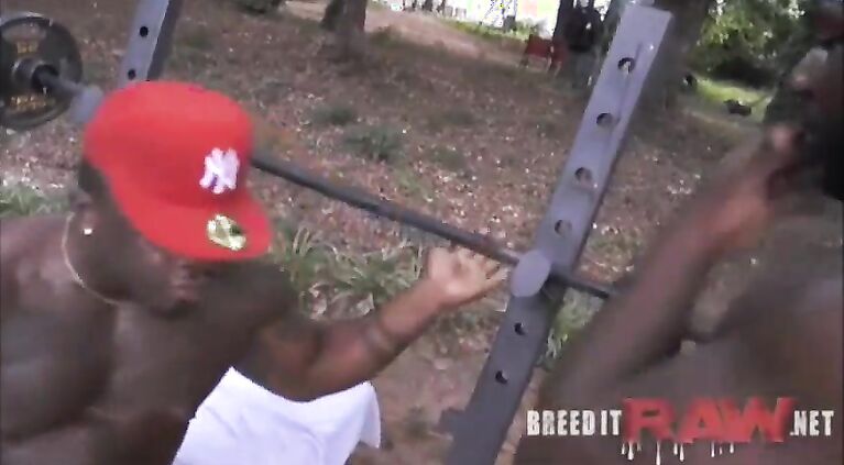 Black muscle bareback