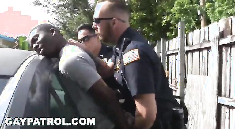 GAY PATROL - Black Guy Gets Busted By The Cops While Tagging Up A Fence