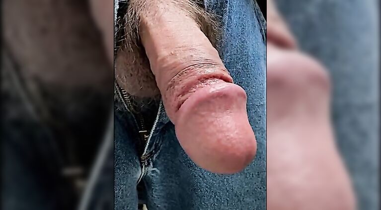 Flaccid Dick and Hairy Balls out of jeans Up Close