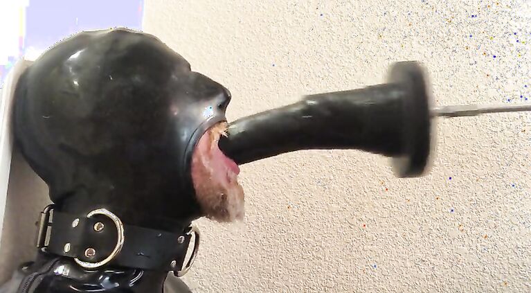 Rubber Pig Throat Fucked by Machine : Slime Edition