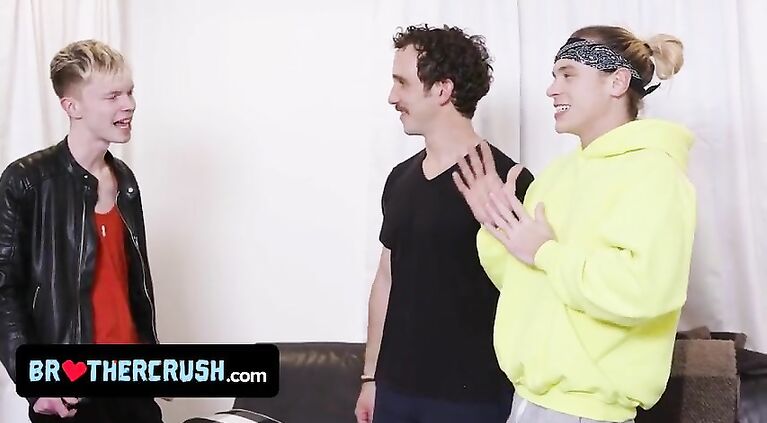 Brother Crush - Naughty Twink Tricks His Older Stepbrothers To Make Out And Take Their Big Dicks
