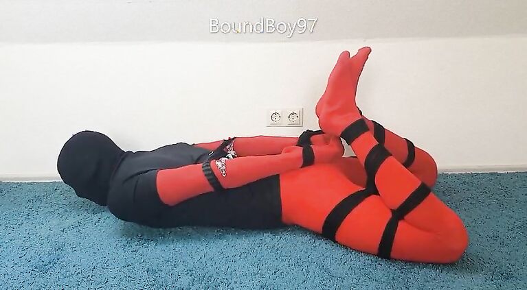Hogtied in Red Tights
