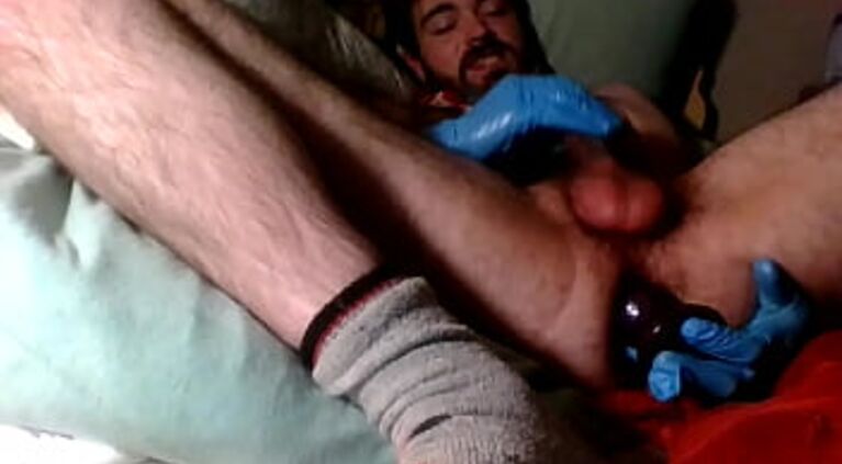 gay bear hairy otter SLUT pisses all over himself and cums